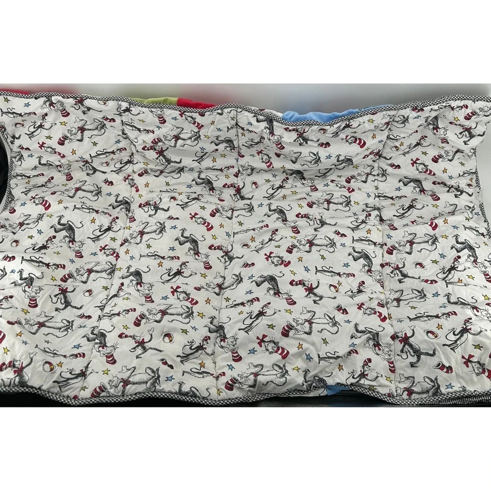 Dr Seuss Trend Lab Cat in the Hat Quilted Reversible Baby Crib Blanket Toddler